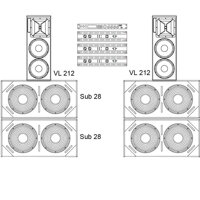 Dynacord VL212 a SUB28 , ozvučenie priestoru, výkonný systém